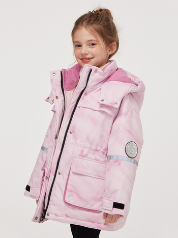 Lányoknak szánt koreai stílusú kapucnis pehelydzseki, fehér kacsa tollal töltve, téli, középhosszú, bő szabású