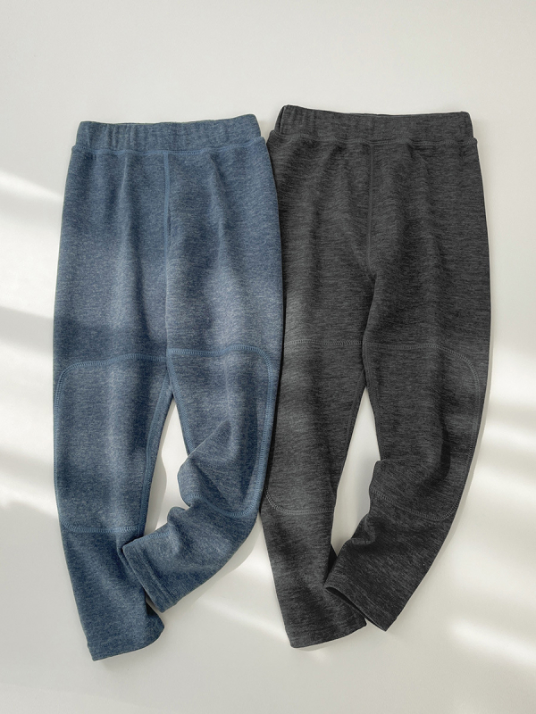 Dječji legginzi u korejskom stilu za dječake, zimski, tkanina od vune s 88,8% poliestera, srednji pojas, gumeni pojas, jednoslojna boja, za djecu preko 8 godina