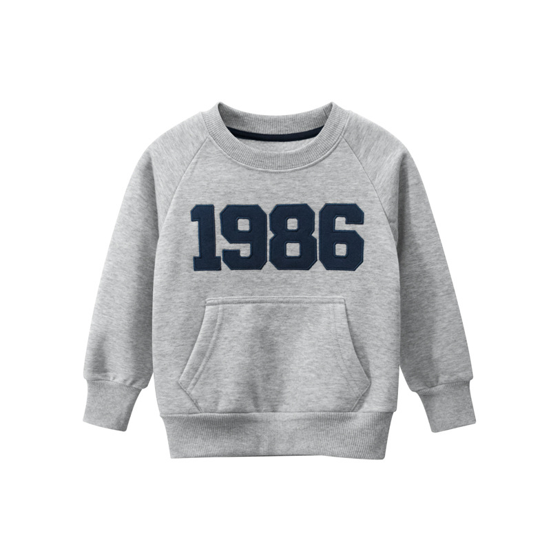 Dječji sweatshirt u korejskom stilu, pamuk-fleece, dugi rukav, natpis slovima, jesen 2020