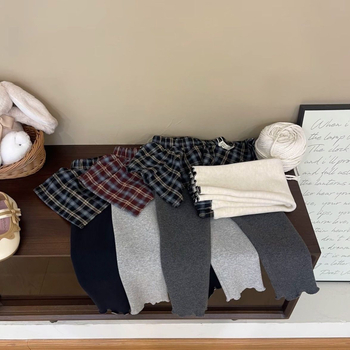 Colanți tricot pentru fete, căptuțiți cu fleece, talie medie, 90% bumbac, pentru copii 3–8 ani