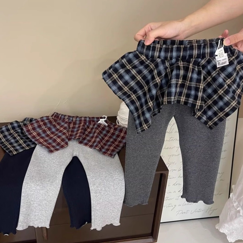 Colanți tricot pentru fete, căptuțiți cu fleece, talie medie, 90% bumbac, pentru copii 3–8 ani