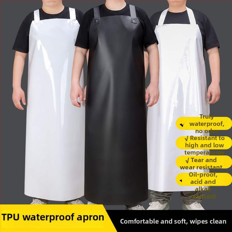 TPU bez mirisa, otporan na visoke i niske temperature, fleksibilan, vodootporan i otporan na ulje, pojasna pregača za odrasle, unisex, XXXL, moderni minimalistički stil, jednobojna