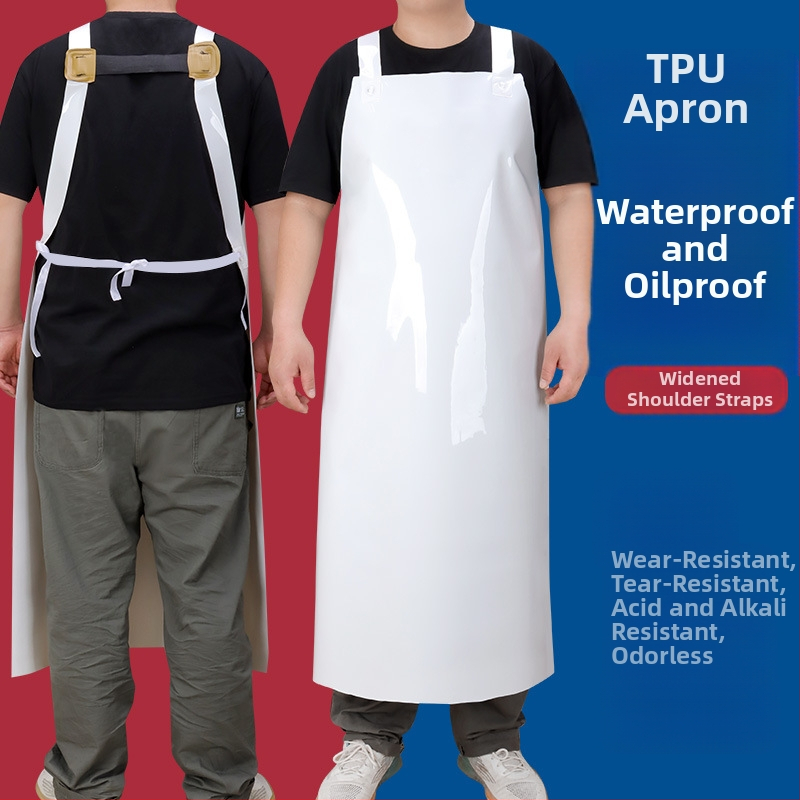 TPU bez mirisa, otporan na visoke i niske temperature, fleksibilan, vodootporan i otporan na ulje, pojasna pregača za odrasle, unisex, XXXL, moderni minimalistički stil, jednobojna