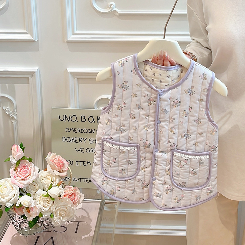Veste pentru copii pentru fete, groasă, cu model desen animat, stil coreean, toamnă-iarnă; exterior din bumbac, 50% viscoză, căptușeală din bumbac, umplutură poliester