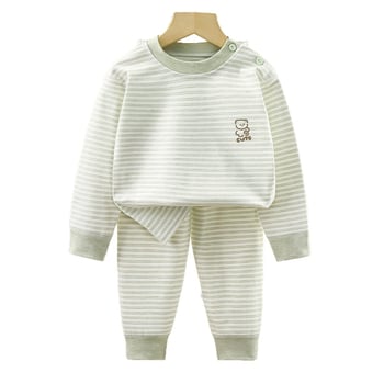 Dječji set pidžama, unisex, uski kroj, dvije komponente: top s dugim rukavima i hlače, pamuk 90%, mek završna obrada, jesen-zima