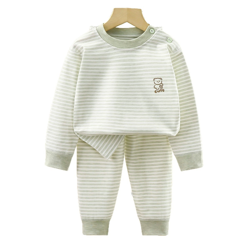 Dječji set pidžama, unisex, uski kroj, dvije komponente: top s dugim rukavima i hlače, pamuk 90%, mek završna obrada, jesen-zima