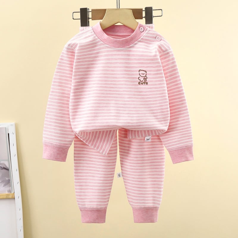 Dječji set pidžama, unisex, uski kroj, dvije komponente: top s dugim rukavima i hlače, pamuk 90%, mek završna obrada, jesen-zima