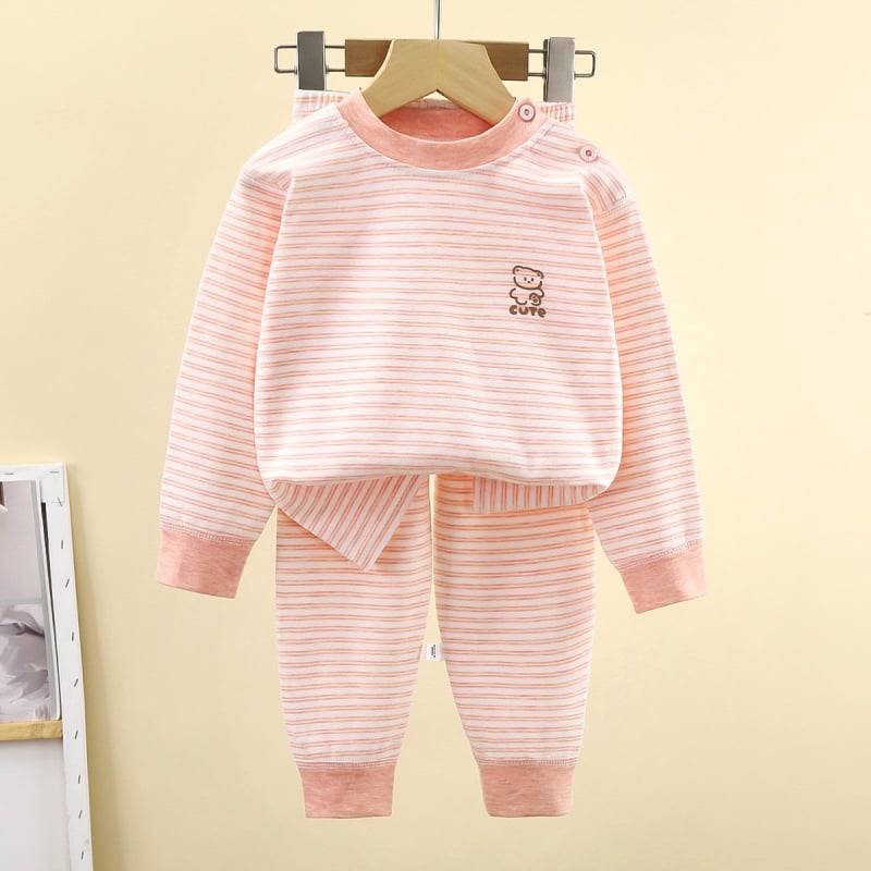 Dječji set pidžama, unisex, uski kroj, dvije komponente: top s dugim rukavima i hlače, pamuk 90%, mek završna obrada, jesen-zima