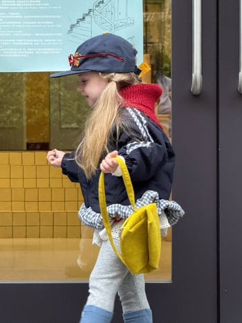 Vimu dječji zimski kaput za djevojčice s vatelinom – korejski stil, karikatura uzorak, debeli sloj, ovratnik turn-down, dugi rukavi
