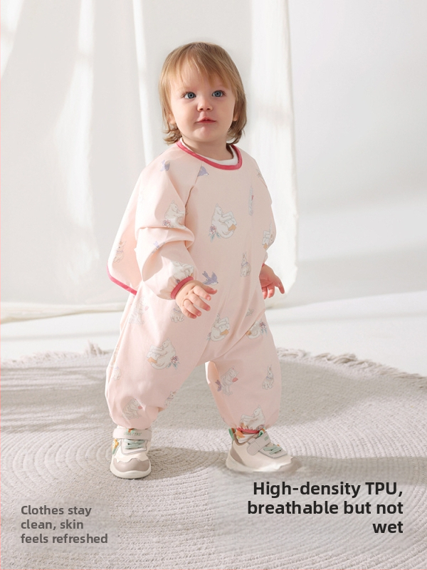 Belleptide Bērnu ūdensnecaurlaidīgs ēdināšanas bavete ar kabatu — Karikatūras raksts, 100% poliesters