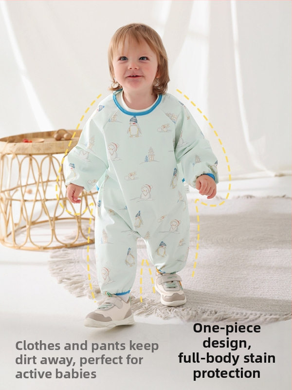 Belleptide Bērnu ūdensnecaurlaidīgs ēdināšanas bavete ar kabatu — Karikatūras raksts, 100% poliesters