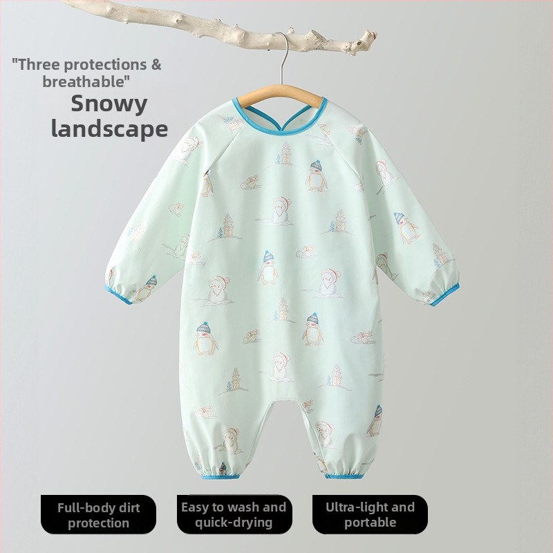 Belleptide Vaiko vandeniui atspari valgymo bavetė su kišene — Karikatūrinis raštas, 100% poliesteris