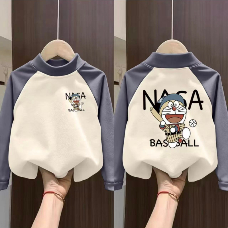 Dječja majica s raglan krojem i panelima, njemački fleece, unisex, poluvisoki ovratnik
