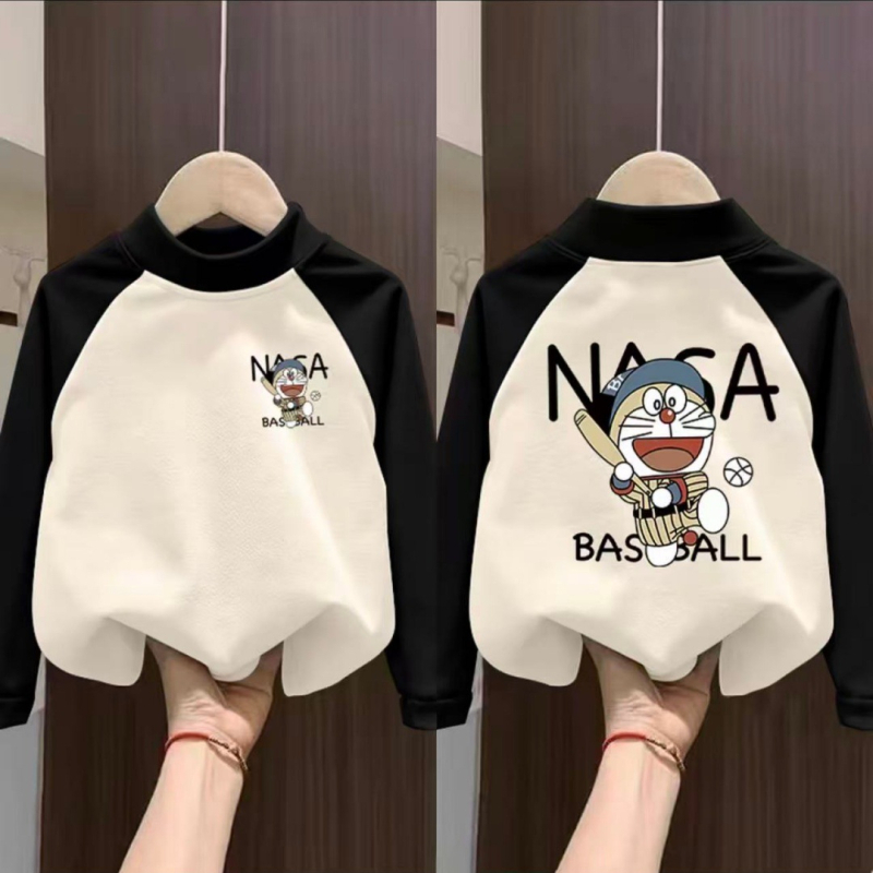 Dječja majica s raglan krojem i panelima, njemački fleece, unisex, poluvisoki ovratnik