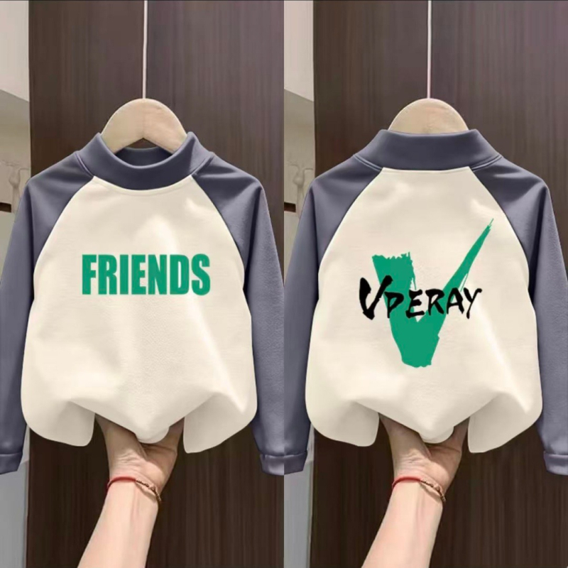 Dječja majica s raglan krojem i panelima, njemački fleece, unisex, poluvisoki ovratnik