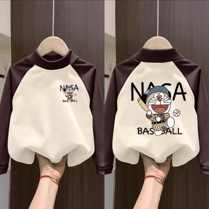 Dječja majica s raglan krojem i panelima, njemački fleece, unisex, poluvisoki ovratnik