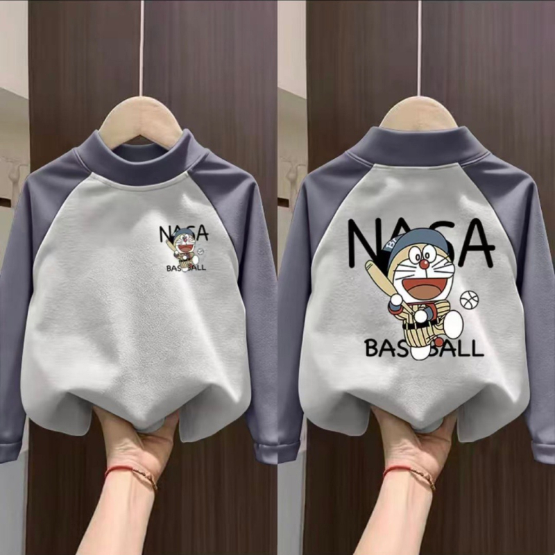Dječja majica s raglan krojem i panelima, njemački fleece, unisex, poluvisoki ovratnik