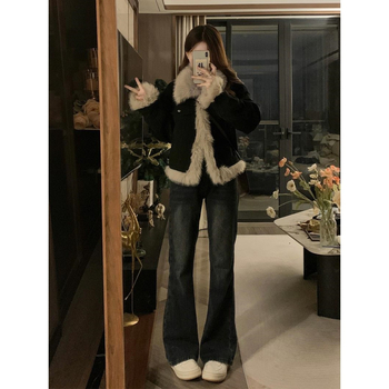 Яке Chenille Spandex, без ръкави, поло яка, стандартна кройка, редовна версия, зрял стил