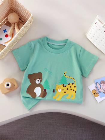 Dječje pamučno T-shirt s kratkim rukavima, okrugli izrez, unisex, za djecu 3–8 godina, ljetna odjeća