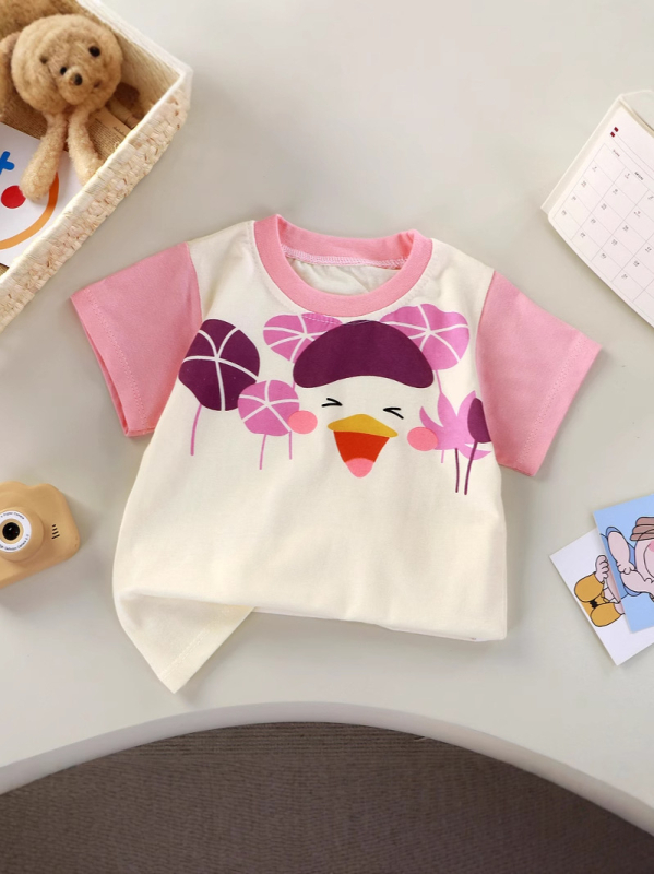Dječje pamučno T-shirt s kratkim rukavima, okrugli izrez, unisex, za djecu 3–8 godina, ljetna odjeća