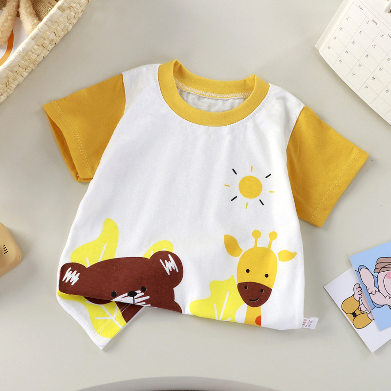 Dječje pamučno T-shirt s kratkim rukavima, okrugli izrez, unisex, za djecu 3–8 godina, ljetna odjeća