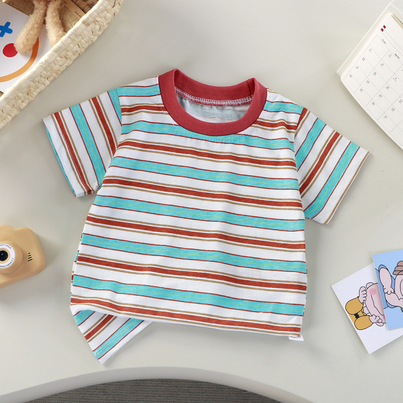 Dječje pamučno T-shirt s kratkim rukavima, okrugli izrez, unisex, za djecu 3–8 godina, ljetna odjeća