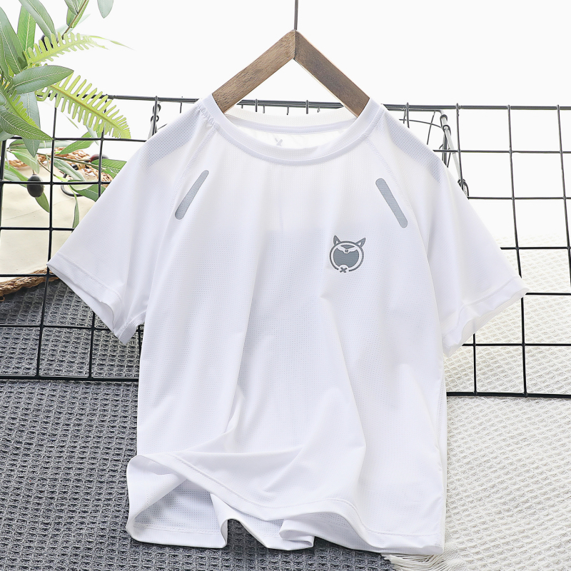 Tricou pentru copii, uscare rapidă, material nylon, imprimeu cu desene animate, guler rotund, mâneci scurte