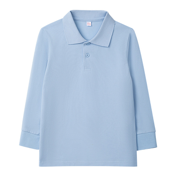 Dječje polo majice s dugim rukavima, 95% pamuk, ovratnik lapel, odvodi vlagu, za učenike srednje škole