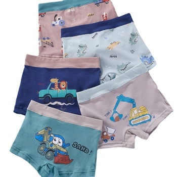 Bērnu bokseršorti no 95% kokvilnas, elpojoši un elastīgi, universāli, 5 gab. iepakojumā, ar multfilmu motīvu, bērniem 3–8 gadu vecumā