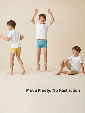 Bērnu zēnu bokserbikses, 95% kokvilna, antibakteriālas, plakanais šuvums, četras sezonas, piemērots 8+ gadu vecumam