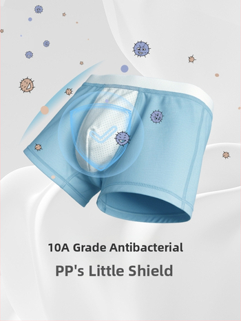 Bērnu zēnu bokserbikses, 95% kokvilna, antibakteriālas, plakanais šuvums, četras sezonas, piemērots 8+ gadu vecumam