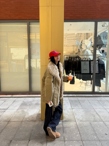 Дамски памучен парка с пухена яка – японско-корейски стил, средна дължина, дълги ръкави