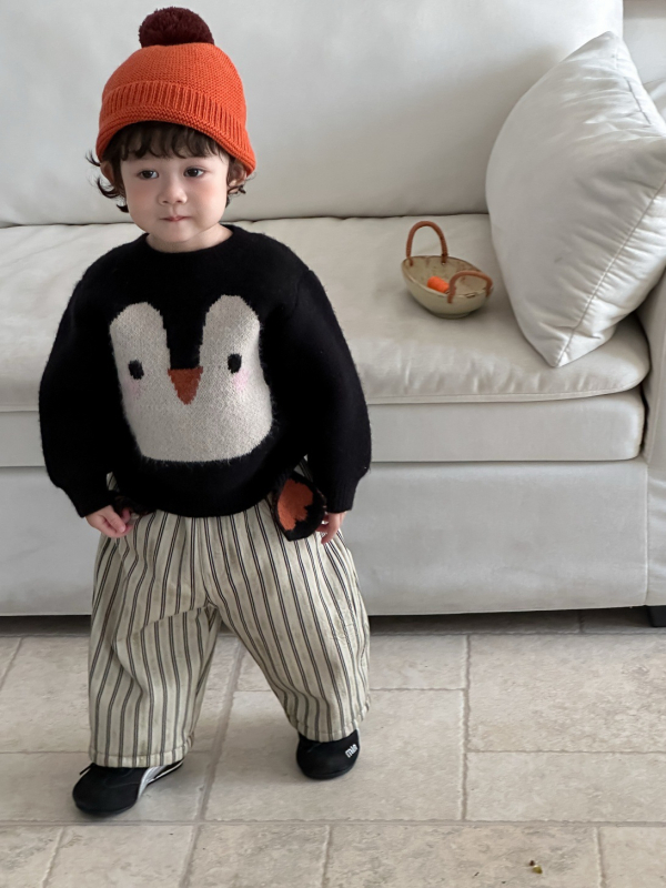 Koreai stílusú gyerekek két részes készlet őszi-téli szezonra, vastag pamut (95%)