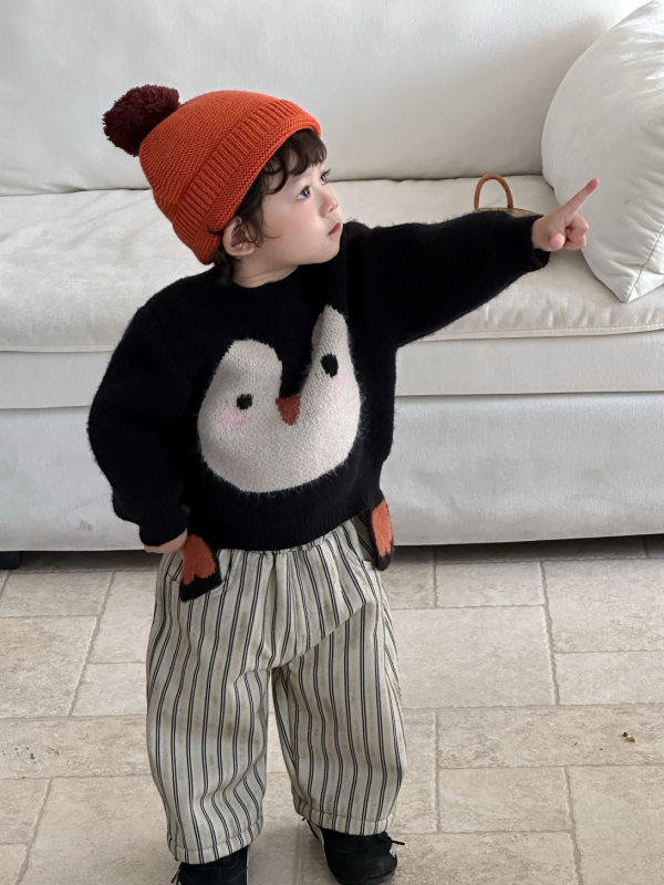 Koreai stílusú gyerekek két részes készlet őszi-téli szezonra, vastag pamut (95%)