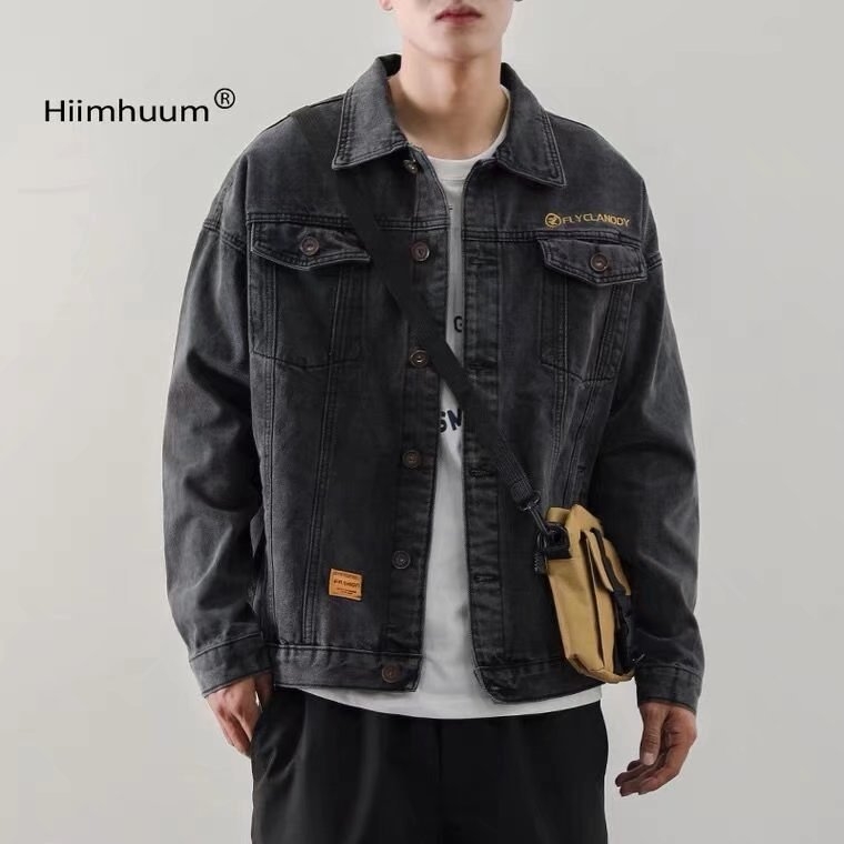 Ανδρικό σακάκι από βαμβακο-μίγμα, χαλαρή γραμμή, γεωμετρικό σχέδιο, πέτο, μονόμπουτον μπροστινό κλείσιμο