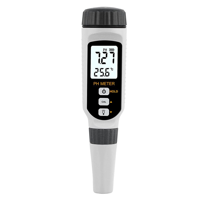 Priemyselný pH meter s rozsahom merania 0.00-14.00 pH, presnosť ±0.05 pH, teplotná kompenzácia 0-70 °C, napájanie 3.7V Li batéria (0.00-14.00 pH; ±0.05 pH; 0-70 °C; 3.7V Li batéria)