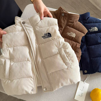 Παιδικό γιλέκο από βαμβάκι με γέμισμα από βαμβάκι, φερμουάρ, βαμβακερή φόδρα, χειμερινό για παιδιά 3–8 ετών