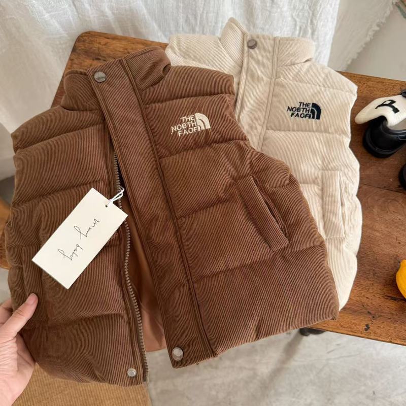 Παιδικό γιλέκο από βαμβάκι με γέμισμα από βαμβάκι, φερμουάρ, βαμβακερή φόδρα, χειμερινό για παιδιά 3–8 ετών