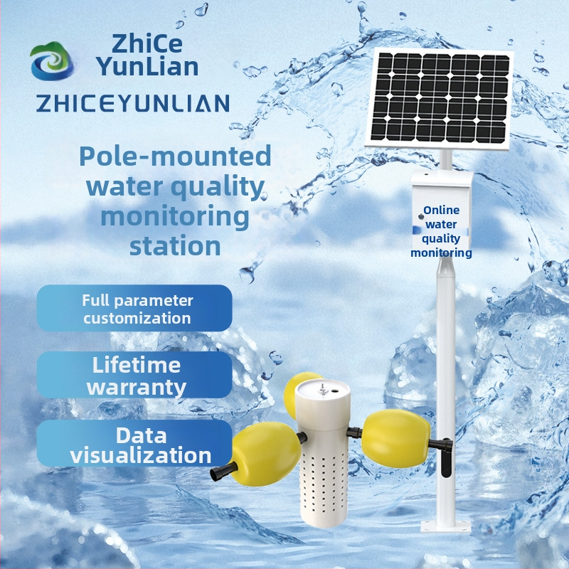 Tartóoszlopra szerelt vízminőség-ellenőrző állomás, többparaméteres, akvakultúra szennyvízre (pH, oldott oxigén, zavarosság, sótartalom, nehézfémek)