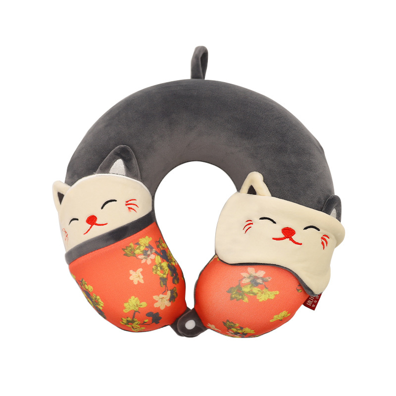 Leisure House Възглавничка-покривало с карикатурни животни, двойно използване, полиестерова обвивка, пълнеж ПП памук, бродиран мотив