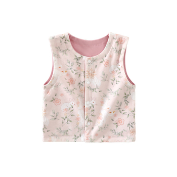 Βρεφικό γιλέκο χωρίς μανίκια, 100% βαμβάκι, επένδυση από βαμβάκι, κλείσιμο με κουμπιά, για όλες τις εποχές, ηλικίες 1–3 ετών