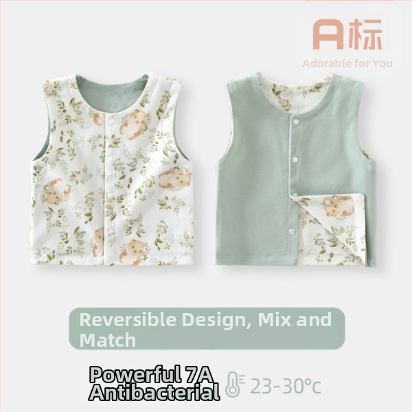 Βρεφικό γιλέκο χωρίς μανίκια, 100% βαμβάκι, επένδυση από βαμβάκι, κλείσιμο με κουμπιά, για όλες τις εποχές, ηλικίες 1–3 ετών