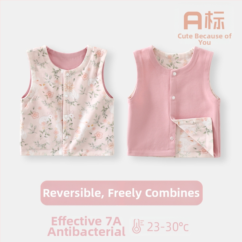 Βρεφικό γιλέκο χωρίς μανίκια, 100% βαμβάκι, επένδυση από βαμβάκι, κλείσιμο με κουμπιά, για όλες τις εποχές, ηλικίες 1–3 ετών