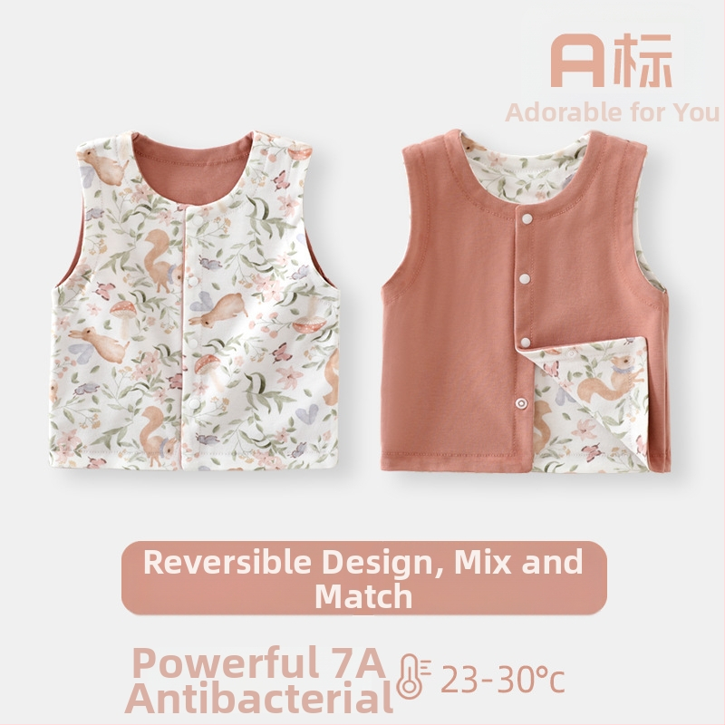 Βρεφικό γιλέκο χωρίς μανίκια, 100% βαμβάκι, επένδυση από βαμβάκι, κλείσιμο με κουμπιά, για όλες τις εποχές, ηλικίες 1–3 ετών