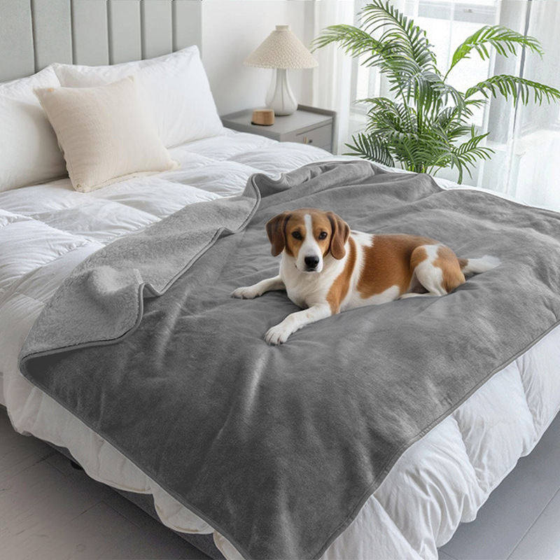 Háziállat takaró macskáknak és kutyáknak, vízálló, dupla rétegű flanel, egész éves meleg, egyszínű, 300–500 g poliészter