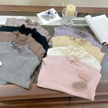 Παιδικό βαμβακερό T-shirt βάσης με μακριά μανίκια, στρογγυλός λαιμός, απομάκρυνση υγρασίας, μονόχρωμο