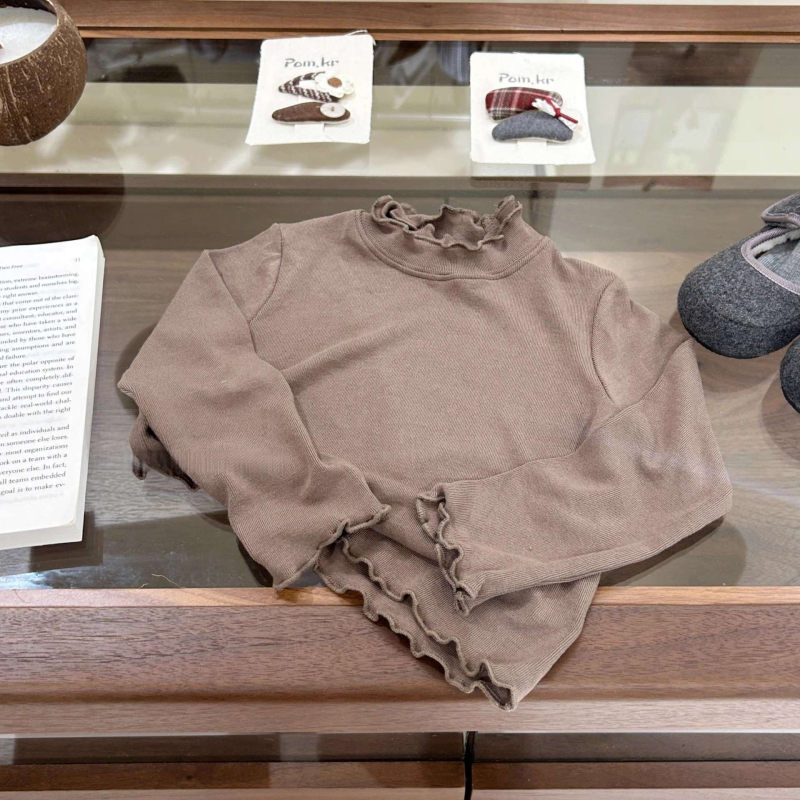 Παιδικό βαμβακερό T-shirt βάσης με μακριά μανίκια, στρογγυλός λαιμός, απομάκρυνση υγρασίας, μονόχρωμο