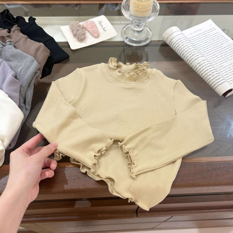 Παιδικό βαμβακερό T-shirt βάσης με μακριά μανίκια, στρογγυλός λαιμός, απομάκρυνση υγρασίας, μονόχρωμο