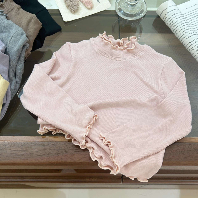 Παιδικό βαμβακερό T-shirt βάσης με μακριά μανίκια, στρογγυλός λαιμός, απομάκρυνση υγρασίας, μονόχρωμο