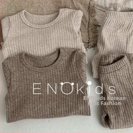 Mergaitėms skirtas namų drabužių komplektas, korejiško stiliaus (Medvilnė 90%, 3–8 metų, Šilta, Pavasaris ir Ruduo)